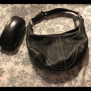 Black Coach Handbag and Glasses Case